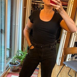 Mollusk Hemp Black Scoop T-Shirt